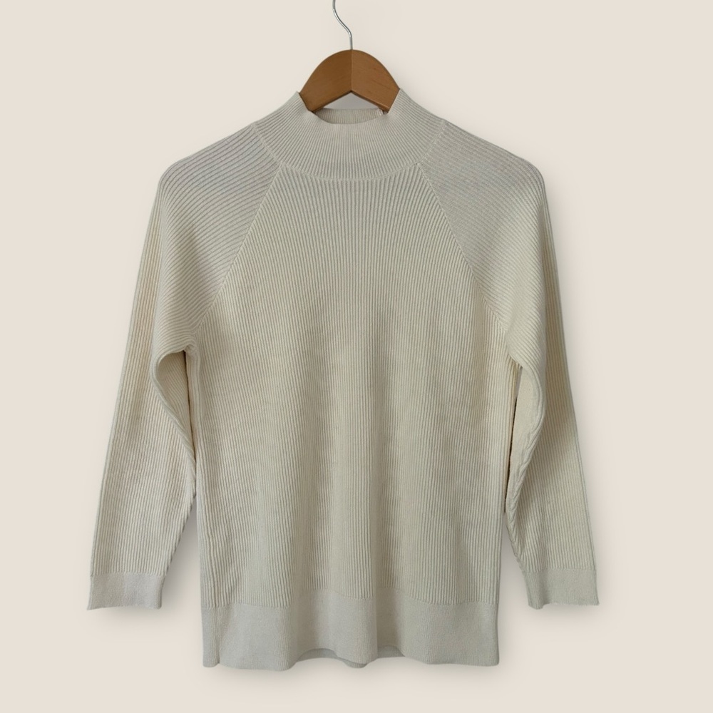 Michael Kors Ivory Ribbed Knit Top
